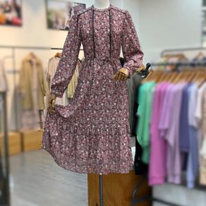 [써스데이아일랜드]플라워 레이스배색 쉬폰 원피스 t246aop535