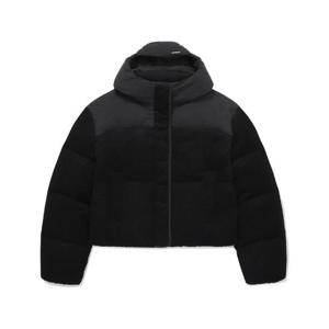 커버낫패딩 JQS CO2404DP77-BK RDS 우먼 코듀로이 후드 숏 푸퍼 Black
