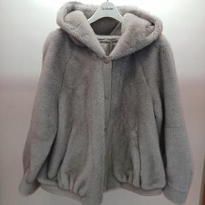 Destijl HC06 팔뚝품편한 가죽배색 페이크퍼 밍크 벌룬 후드쟈켓 점퍼 D2554jp03G