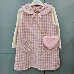 리틀밥독 sh06 핑크트위드OP H254MOP05