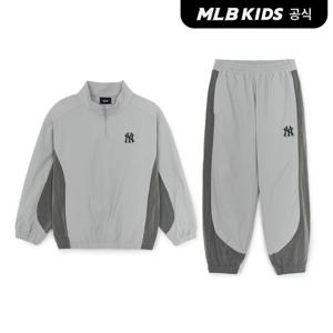 [MLB키즈 공식] 25FW 아웃도어 베이직 컬러블럭 우븐 맨투맨세트 NY (Grey)7AS2B0256-50GRS