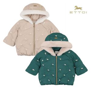 [에뜨와]헤더자수덕다운 점퍼 07S725008/유아점퍼,돌선물,조카선물,크리스마스선물