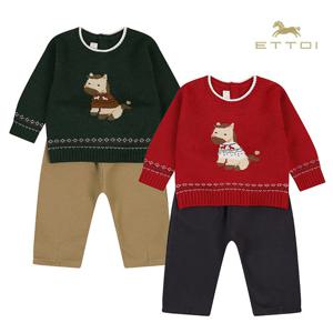 [에뜨와]헤더니트상하세트 07S723010/출산,백일,돌선물,조카선물,크리스마스선물