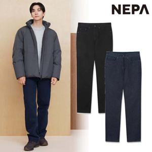 네파 7L71669 남성 겨울 캠핑 기모 바지 데님 본딩 레귤러핏 팬츠