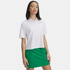 언더아머반팔티 DQC 1389586-100 여성 UA 드라이브 박시 크롭 폴로