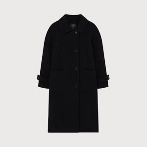 커버낫자켓 JQS CO2504CT73-BK 우먼 울 싱글 롱코트 Black