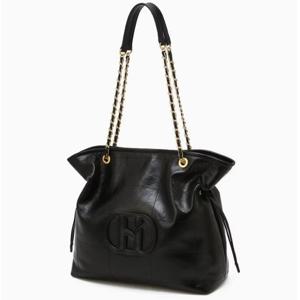 [헤지스ACC] 시그니처 H 포인트 레더 드로우 숄더백 L HIBA6E555BK