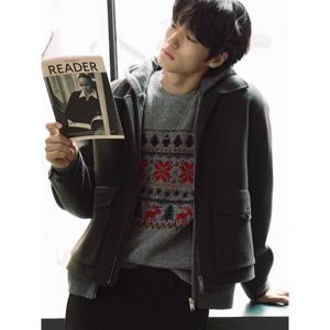 [빈폴멘] 홀리데이 페어아일 니트 - 그레이 (BC5Z51C593)