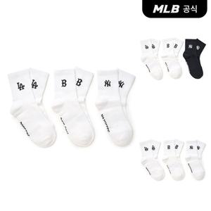 [MLB공식] 25N 데일리 스몰로고 중목양말 3족세트 (2 COLOR) 3ASODA15N