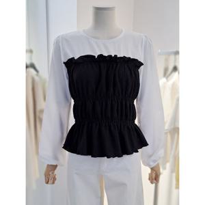 [르샵]스모크 뷔스티에 레이어드형 블라우스 (BP2BL004A)