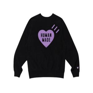 휴먼메이드 하트 스웨트 셔츠 맨투맨 블랙 HM30CS086