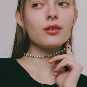 제이로렌 조개진주 크리스탈 실버 목걸이 N01224