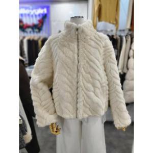 밸리걸 세이브존01 하이넥 페이크퍼 밍크 집업 자켓 615450