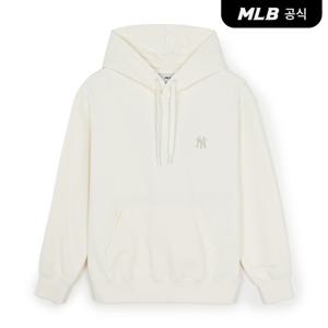 [MLB공식] 26SS 공용 베이직 스몰로고 오버핏 후드티 NY (Cream) 3AHDB0161-50CRS