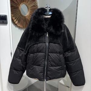 르피타 HC06 퍼카라 믹스 패딩 숏자켓(블랙) L254BJKA51