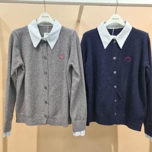 라티움 HC34 신축성좋은카라배색하트니트가디건 T2613cd09