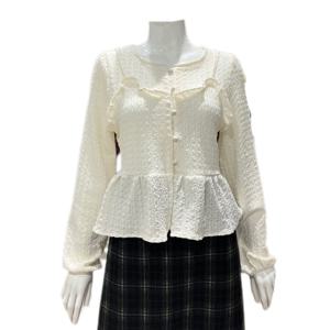 [나인스텝]엠보끈 프릴블라우스 N26NS6103