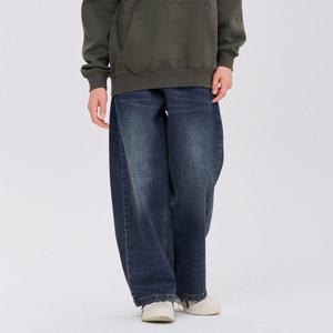 [오션스카이]공용 벌룬 기모 와이드 데님팬츠-EFJG2375C04