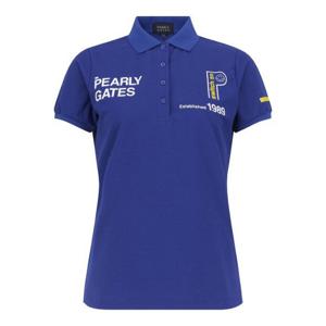 파리게이츠골프반팔티 NQC 521E1TSA31_BL 여성 스마일 로고 사선 조직감 티셔츠