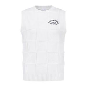 M 파리게이츠골프조끼 NQC 521E1SWJ23_WH 여성 잭바니 체크 조직감 니트 베스트