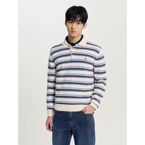 [빈폴멘] 멀티 스트라이프 칼라넥 니트  베이지 (BC6251C07A)