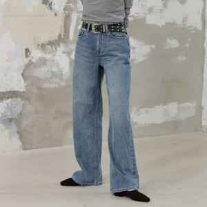 [플랙진]여성 그린 와이드 스트레이트 데님(PJTI5MSK565)