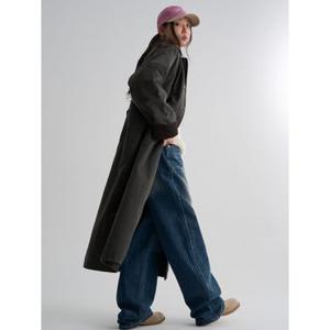 (356139WC1D) [에잇세컨즈] 가먼트워싱 코튼 롱 워크재킷  브라운