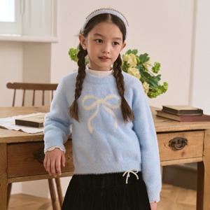 로엠걸즈보들보들 리본 풀오버스웨터티셔츠  RGKA25T3P