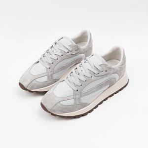 [신난다슈] 여성 키높이 스니커즈 운동화 4cm 여자 단화 소가죽 발편한 쿠션 GDR263101 그레이