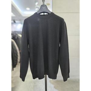 바쏘옴므 세이브존03 바쏘옴므 25S/S 블랙 면 혼방 라운드넥 니트웨어 WSAGZ1WR15ABKA