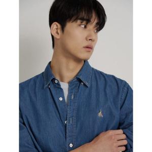 [빈폴멘] [Essential] 남녀공용 데님 셔츠  블루 (BC6264E74P)