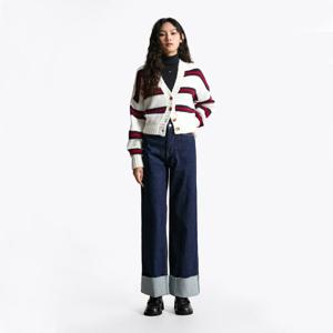 타미진 여성 클레어 와이드 핏 턴업 데님 팬츠 T32F7NEW45TWT1