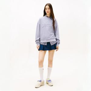 타미진 여성 가먼트다이 박시 스웨트 셔츠 T32G0TTO12TWT1