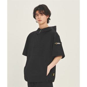 내셔널지오그래픽 NATIONALGEOGRAPHIC N232UFT941 아델리 경량 우븐 스트레치 반팔 아노락 점퍼 CARBON BLACK 5001342106 328993