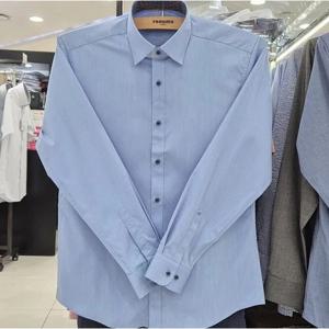 [레노마셔츠]슬림핏/필라필/스판/카라.소매 안 배색 긴소매 셔츠