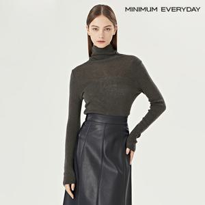 [미니멈][미니멈 에브리데이]골지 슬림핏 시스루 울 긴팔 니트 (EA4KT013D)