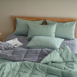 [르헤브] 리얼체크 밍크 극세사 차렵이불 패드세트 (SS/싱글)