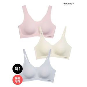 [크로커다일 이너웨어]25SS 인견쉘론 몰드부착 V넥/더블스트랩 브라 1종 택1