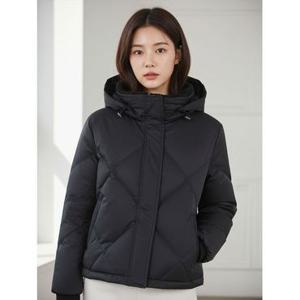 [올포유]여성 다이아 퀼팅 후드 숏 덕다운 점퍼 ALDJMA141-199