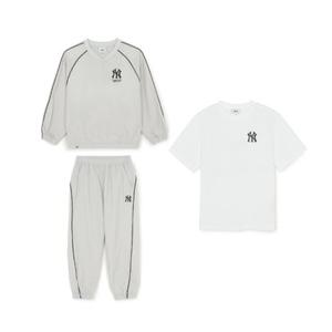 [백화점]MLB키즈  스트릿 베이직 우븐 맨투맨세트 (7AS2B0161-50CRM)