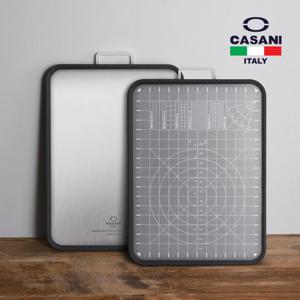 까사니 스텐 양면 도마 / 손잡이 눈금 스테인리스