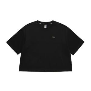 내셔널지오그래픽 N242WTS910 여성 로고 크롭 반팔티 BLACK