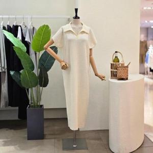 [포커스]  FM4D9OP5852_심플 카라넥 롱 원피스