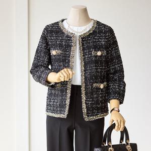 [커스텀에이블] 메탈 프린지 트위드 자켓_T2502JK602A
