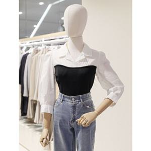 SOUP 숲 폴오버 니트 배색 뷔스티에 셔츠 (SB3LKM11)