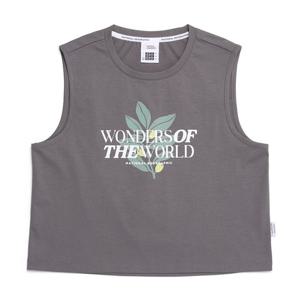 내셔널지오그래픽 N252WTS040 여성 크로우 COOL MAX 세미크롭 민소매 티셔츠 IRON GREY