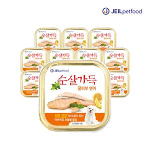[미미펫]순살가득 꿀피부 연어순살캔 100g 12캔 / 강아지간식