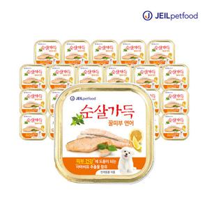 [미미펫]순살가득 꿀피부 연어순살캔 100g 24캔 / 강아지간식