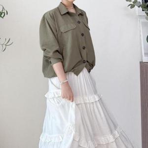 [다잇템]여성 베이직 칠부 남방 밑단스트링 잔주름 남방