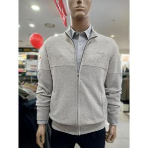 크로커다일 세이브존05 그라데이션 조직감 풀집업 니트가디건 아이보리 AAKJ3372/93